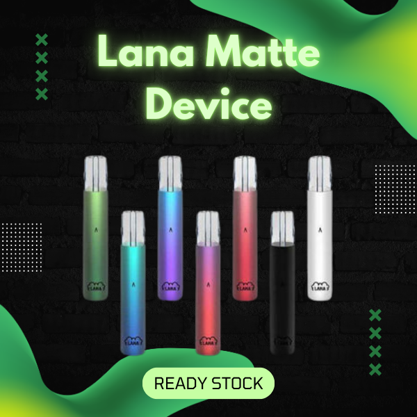 Lana Matte Device closed pod system vape kit showing sleek matte finish color options