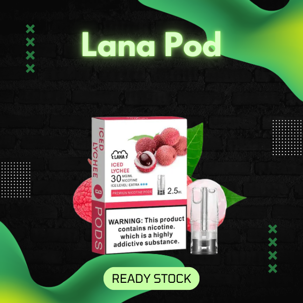Lana Vape Pod transparent glowing LED crystal pod multi flavors Singapore