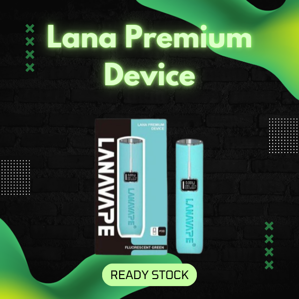 Lana Premium Device with luxury leather-clad finish and glowing LED display screen.