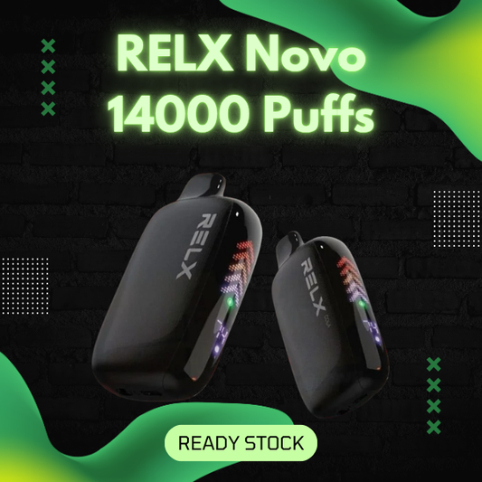 RELX Novo 14000 Puffs disposable vape device with full LED screen