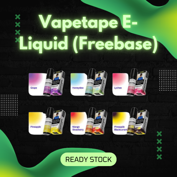 Vapetape Freebase E-Liquid 15ml bottle with premium packaging and ASDF branding