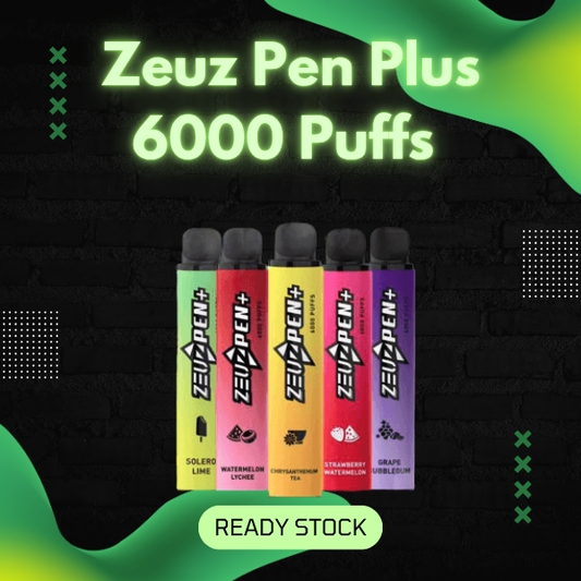 Zeuz Pen 6000 Puffs disposable vape pen with Type-C rechargeable port
